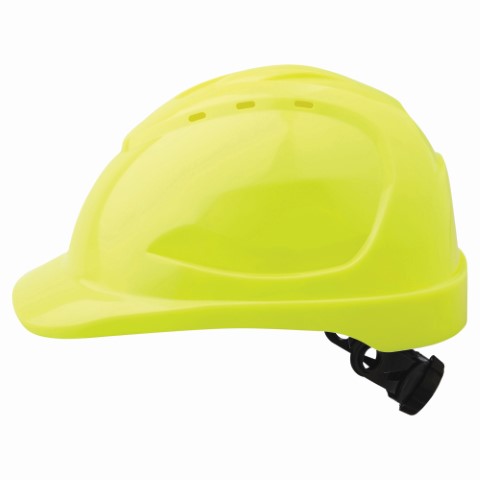 PRO HARD HAT UNVENTED RATCHET HARNESS - V9 FLURO YELLOW